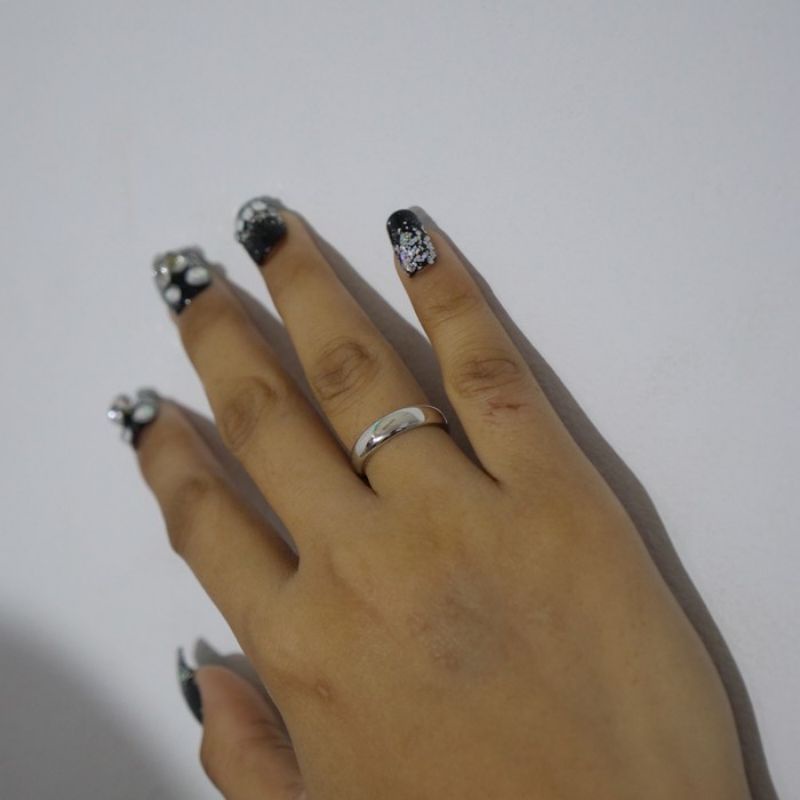 Xuping Cincin Kawin Silver Motif Polos 001