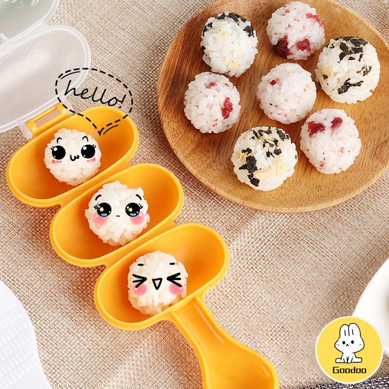 Bola Kecil Cetakan Bola Nasi 3 Kotak Sushi Balls Anak-anak Bakso DIY Cetakan Goyang -Doo