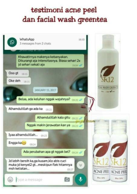 Pembersih wajah facial wash green tea 250 ml SR12 BPOM ORIGINAL