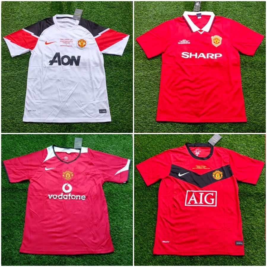 Jersey Klub Sepak Bola RETRO MU MAN UNITED Grade Ori