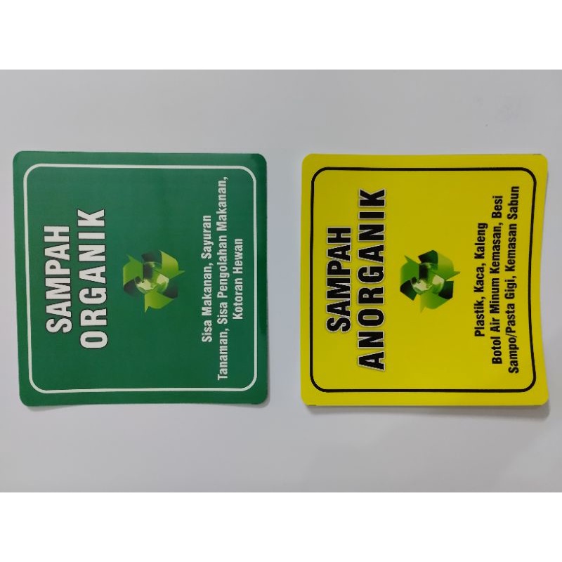 Stiker Sampah Organik dan Stiker Sampah Non Organik