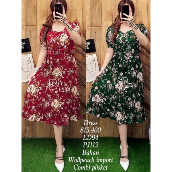 Dres Plisket Bunga 3