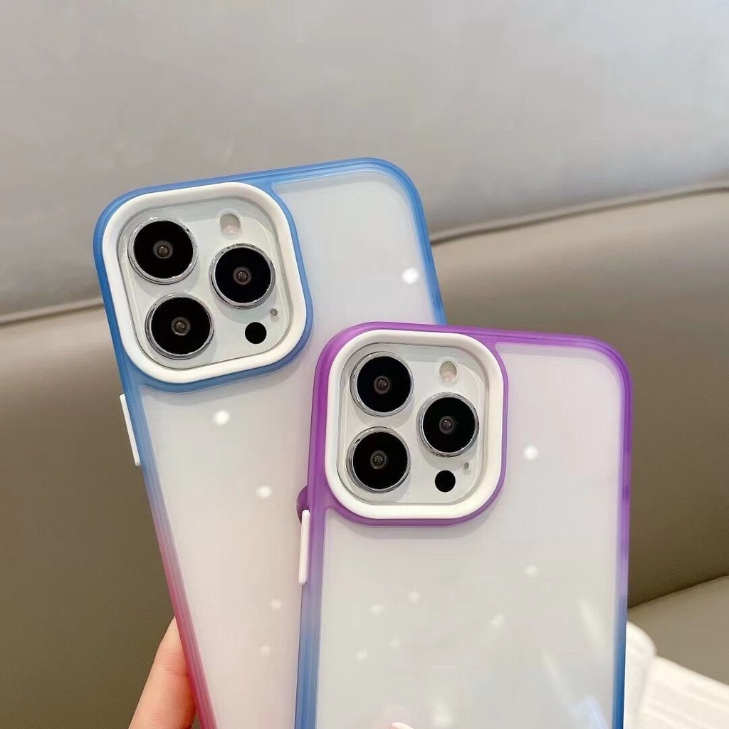 Case TPU Akrilik Bening Gradasi Kualitas Tinggi Untuk iPhone 11 Pro Max 12 Pro Max 13 Pro Max