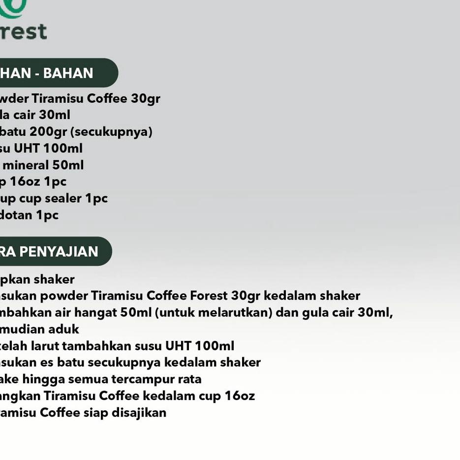 

Terbaru dan terlaris Bubuk Minuman COFFEE TIRAMISU Powder - FOREST Bubble Drink bubuk minuman 