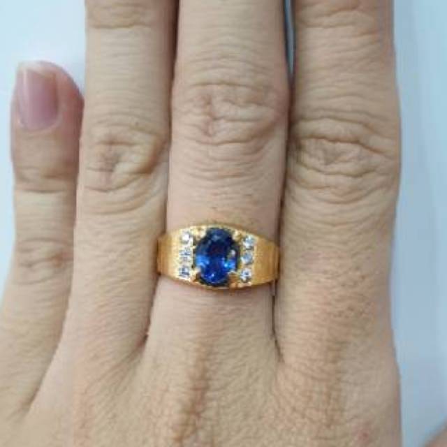 Cincin pria emas asli kadar 700 batu merah