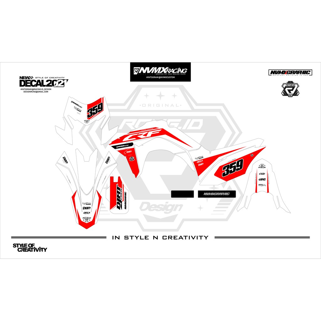 DECAL CRF 150  L Merah Putih