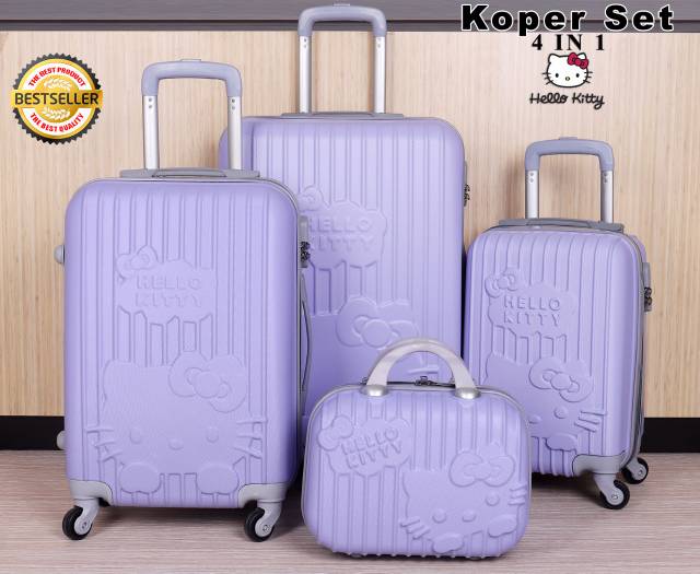 Koper Batam Hello Kitty Fiber 4Set 4in1 4 Roda/ Koper Fiber HK Hello Kitty 24 inch 20 inch 16 Inch