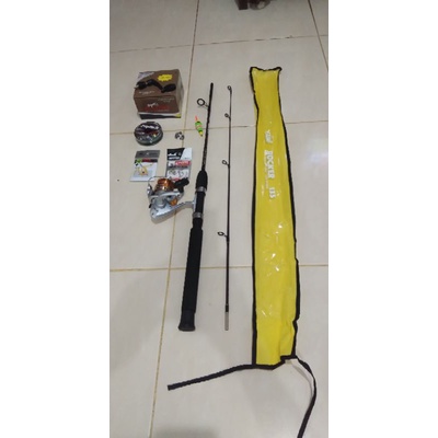 satuset pancing kolam joran merk exori reel daido