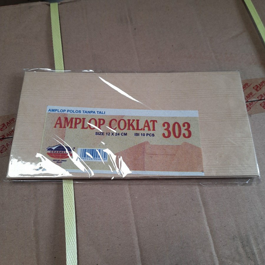 

Amplop Coklat 303 Polos Tanpa Tali 12x24cm - 1 Pack Isi 10 Lembar