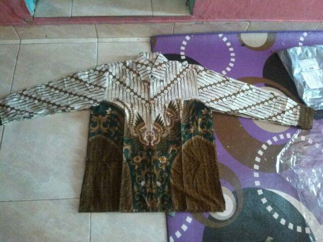 (harga Termurah + Ada Anak) Batik Couple Batik Parang Hijau Panjang Tile Brukat Selendang