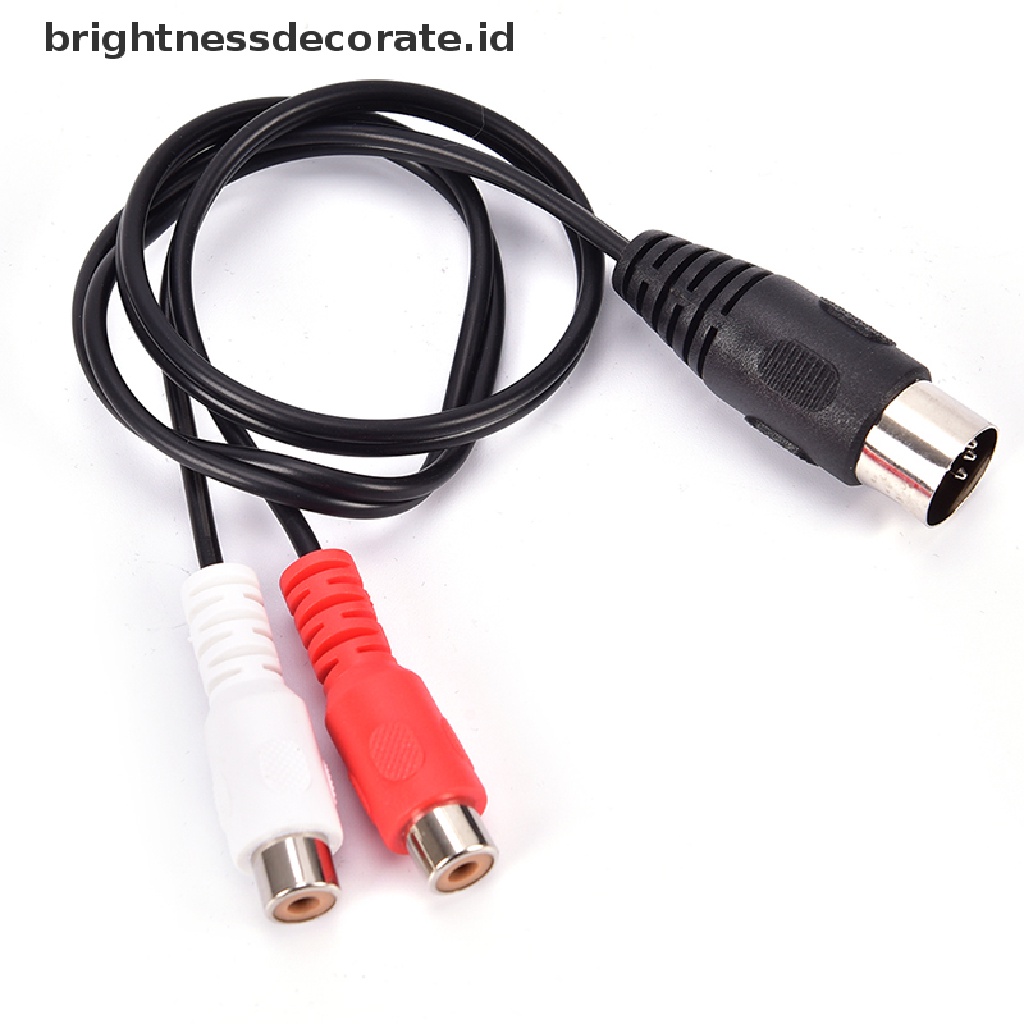 [birth] MIDI DIN 5P Male to 2 RCA Phono Female Socket Jack MF Audio Cable 0.5M [ID]