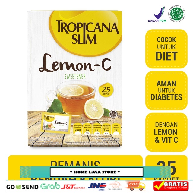 

Tropicana Slim Sweetener Lemon-C 25 Sachet - Pemanis untuk Bantu Batasi Gula
