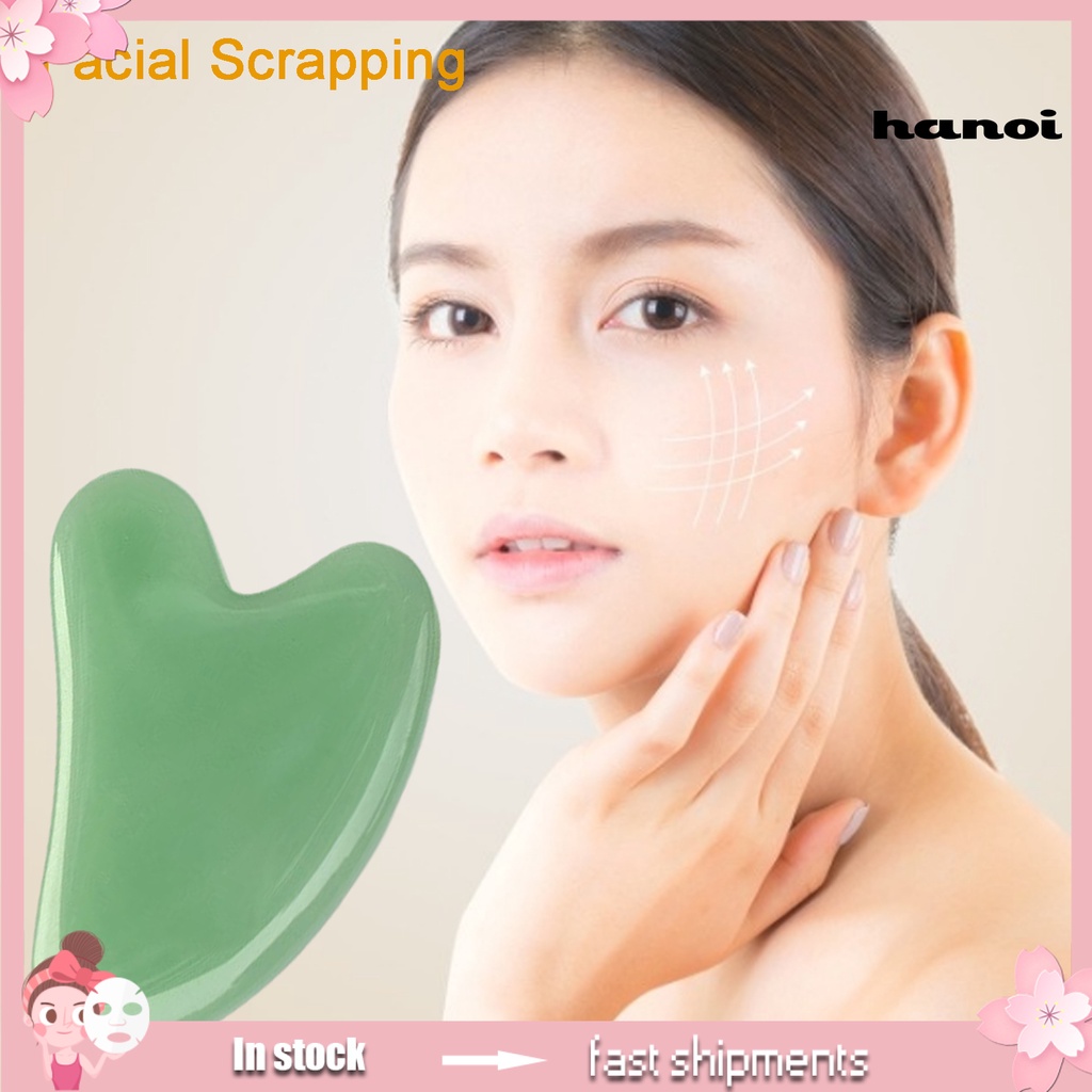 HQTM_Guasha Stone Heart-Shaped Body Massage Synthetic Face Massage Scraper Board for Unisex