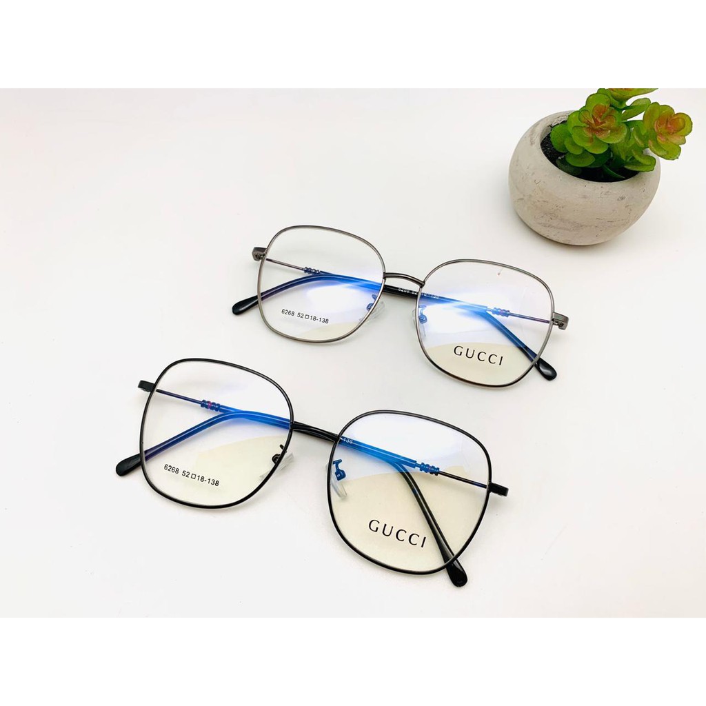 Frame Kacamata Gucci Kotak Besi Korea Pria Wanita murah terbaru kekinian