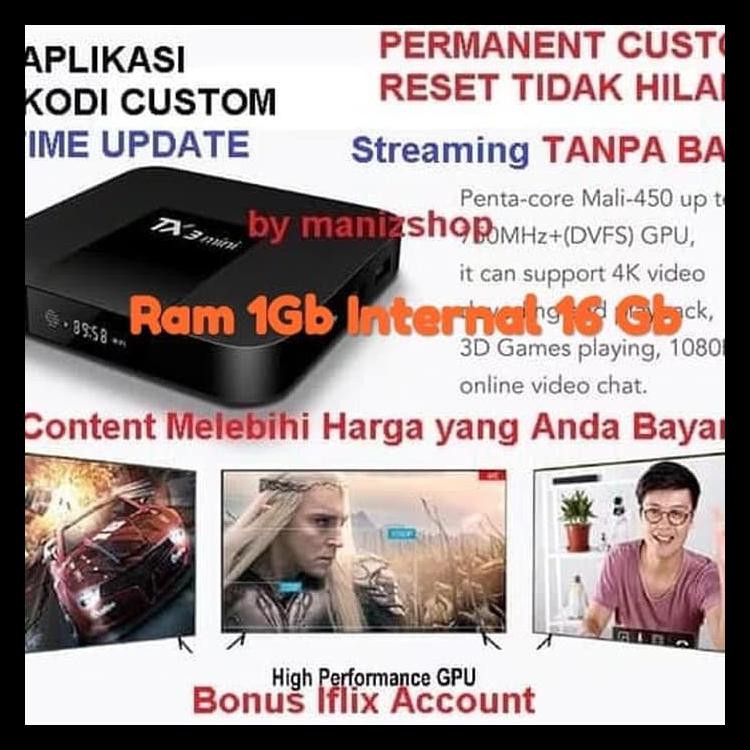 Diskon Full Custom Tx3 Pro Tv Box Android 1G/8G Marshmallow Gratis Ongkir