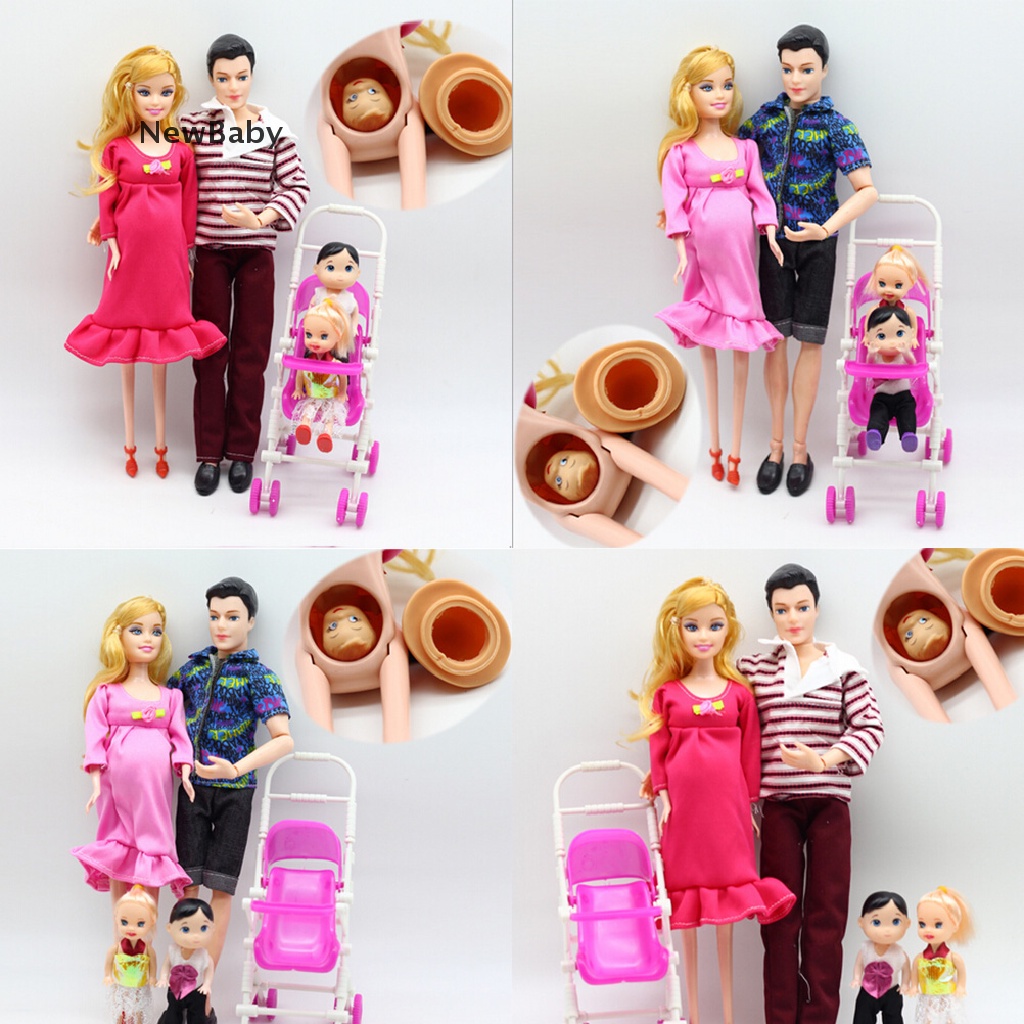 6pcs / lot Boneka Keluarga / Ibu Hamil Untuk Edukasi Barbie