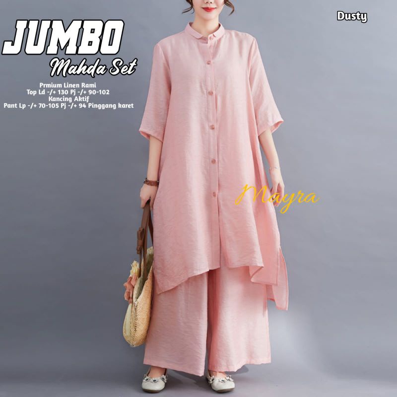 MAHDA SET JUMBO LD130 BAHAN LINEN RAMI ORIGINAL MAYRA