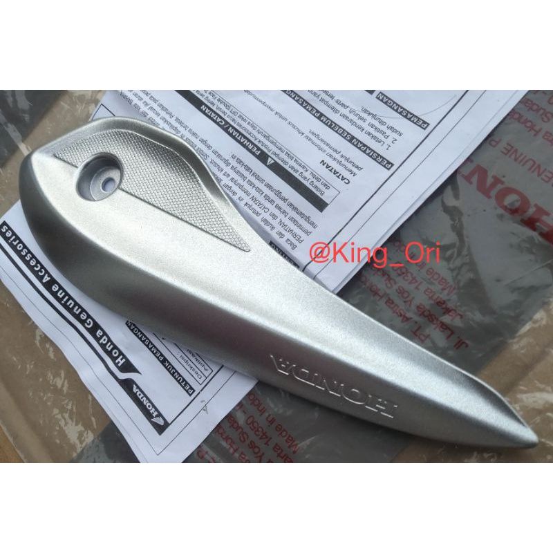 Cover Knalpot Tutup Knalpot Garnish Honda Beat POP Silver Ori
