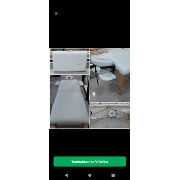 bed facial massage kaki kayu coklat-putih