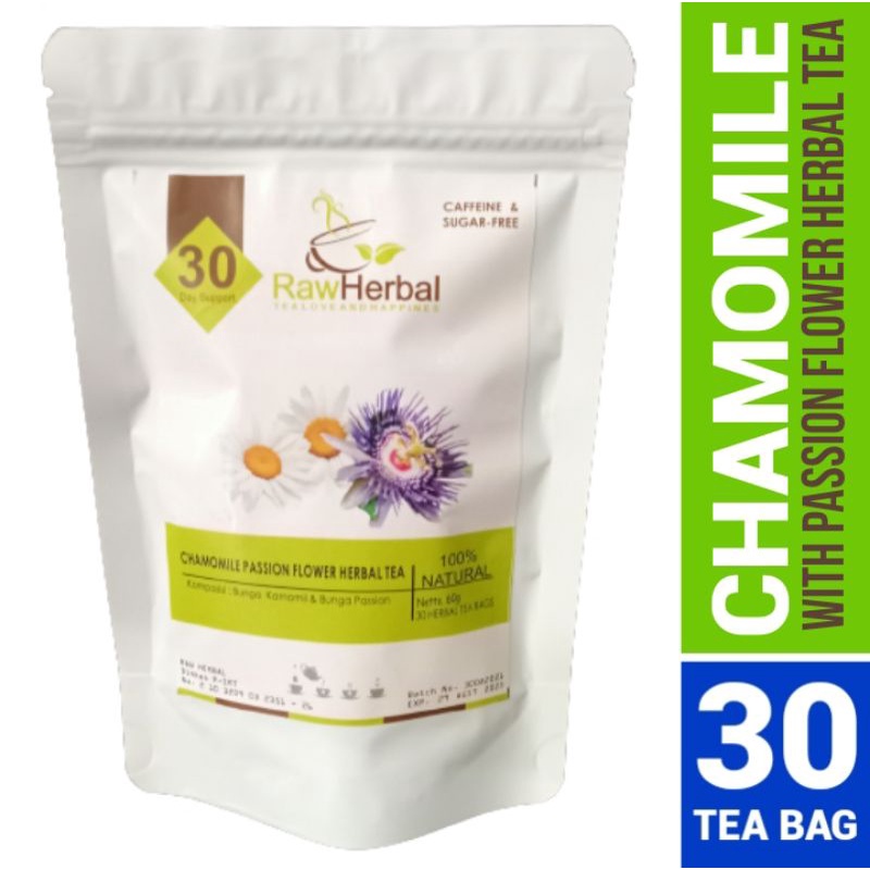 Chamomile Passion Flower Herbal Tea / Sleep, Calm &amp; Relaxing 30 Tea Bag