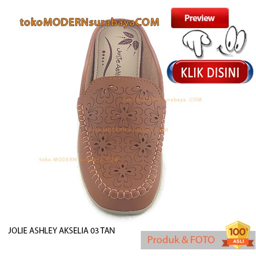 JOLIE ASHLEY AKSELIA 03 TAN Sepatu Wanita Loafers Flat Slop