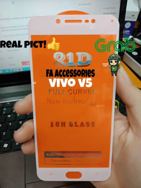 TEMPERED GLASS 5d full lem VIVO V5 Y69 HITAM PUTIH