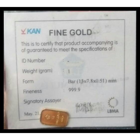 TERBARU Logam Mulia Emas 1 gram Sertifikat ANTAM