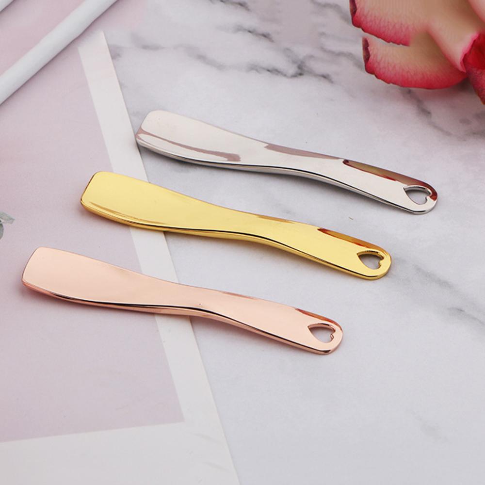 Spatula Kosmetik QUINTON Mini Reusable Gold Silver Alat Makeup Tubuh Sendok Lengkung