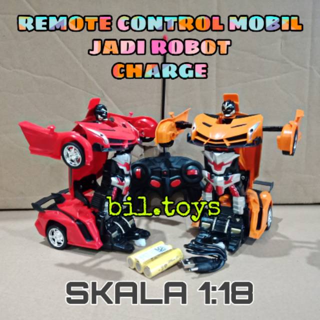 REMOTE CONTROL RC CAR MOBIL JADI ROBOT MAINAN ANAK RC ROBOT AUTOBOT RC TRANSFORMER