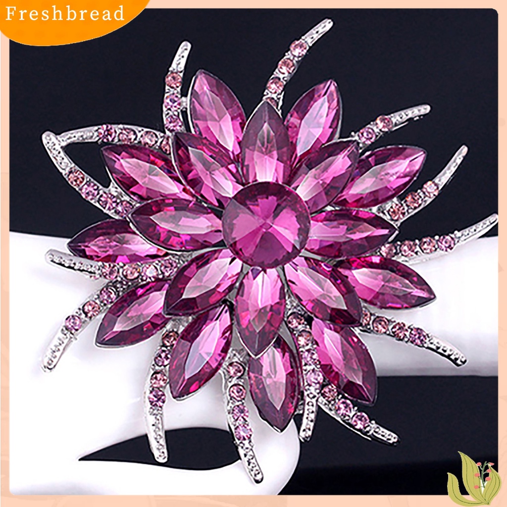 [ TERLARIS]Wedding Bridal Large Flower Shiny Rhinestone Lady Scarf Brooch Pin Jewelry Decor