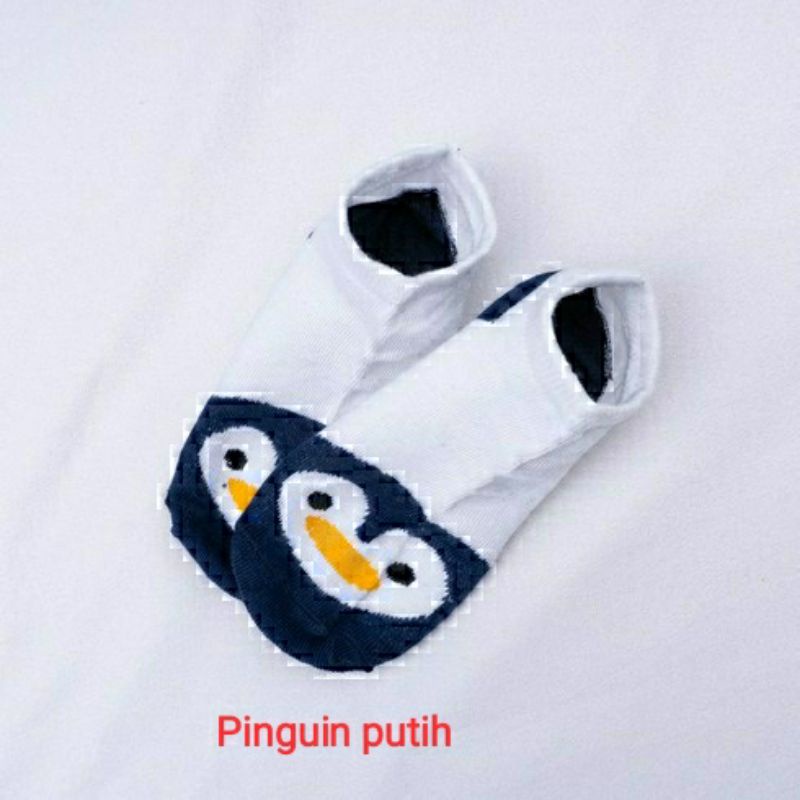 Kaos kaki ankle cute semata kaki-Pinguin putih
