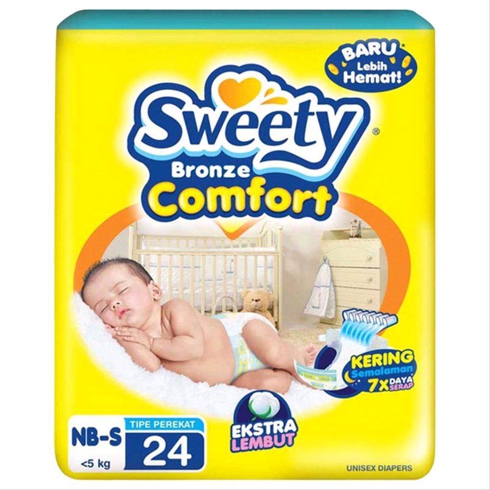 Sweety Bronze Comfort Popok Perekat Baru Lahir New Born NBS24 NBS 24