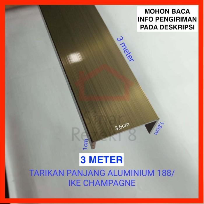 Profil Aluminium Tarikan 188 CHMP Lis Frame Handle Lemari Pintu Edging Best Seller