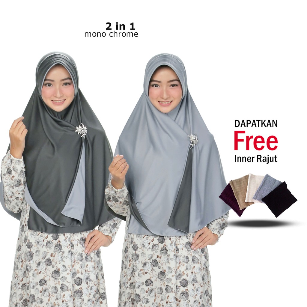 New Daily Jilbab Bolak Balik Segi Empat Jumbo Polos Square All Size