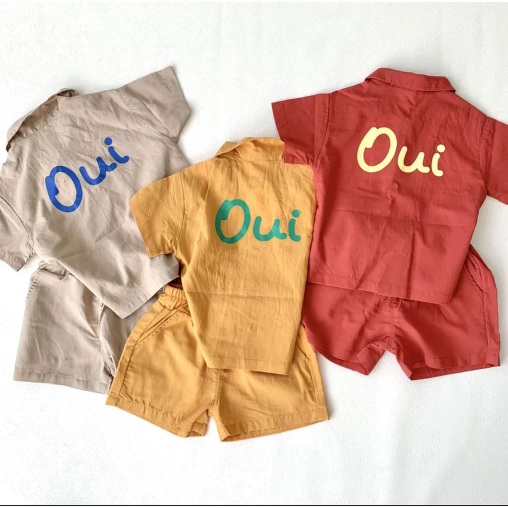 SETELAN ANAK BAHAN RAYON KEMEJA ANAK SETELAN OUI BAJU UMUR 1-5 TAHUN