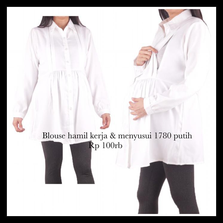 SPECIAL Baju hamil blouse kerja menyusui 1780 putih
