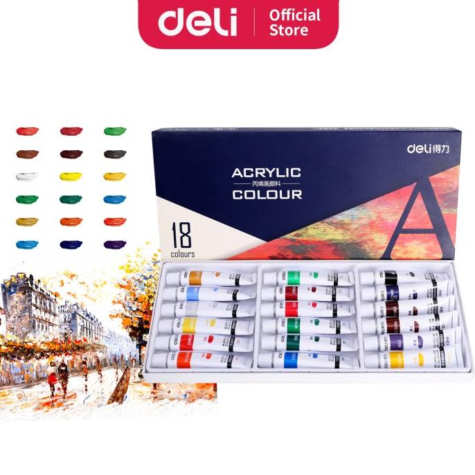 

TERLARIS Deli cat akrilik 18 warna, cepat kering dan halus 73857/CAT AKRILIK SET/CAT AKRILIK SET 24 WARNA/CAT AKRILIK PASTEL/CAT AIR/CAT AIR LUKIS SET/CAT AIR GIOTTO/KUAS LUKIS 1 SET/KUAS LUKIS KECIL/KUAS LUKIS LENGKAP/KANVAS LUKIS/KANVAS LUKIS
