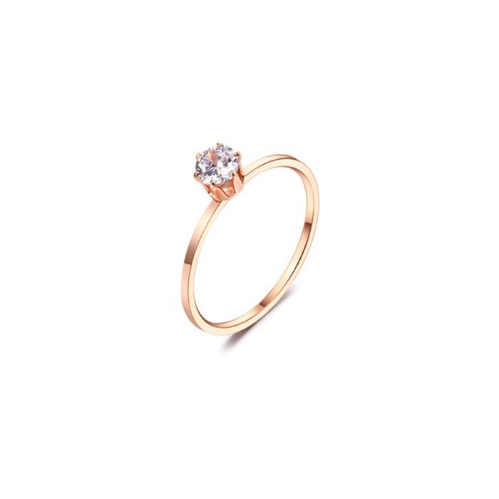 [Bayar di Tempat] Cincin Wanita Batu Berlian American Diamond Gold Kode LM 01