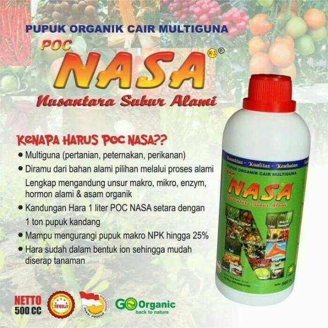 [ Nasa ] Pupuk Organik Cair (poc) Nasa 500 Ml/ Stockist Nasa Tangerang