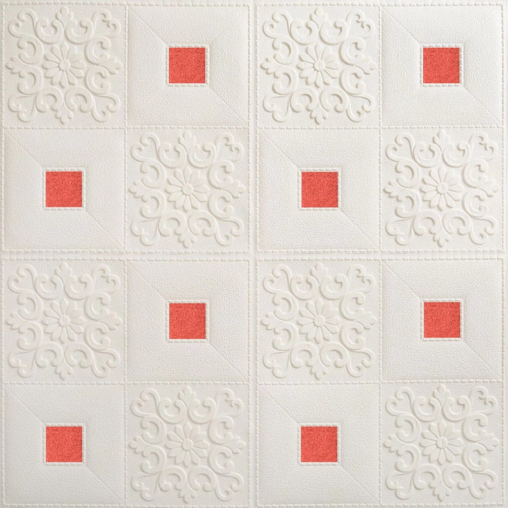 [COD] Wallpaper Dinding 3D Corak kotak-kotak 70*70cm Walpaper Stiker Dinding Dekorasi Kamar Best Seller-GLITER MERAH