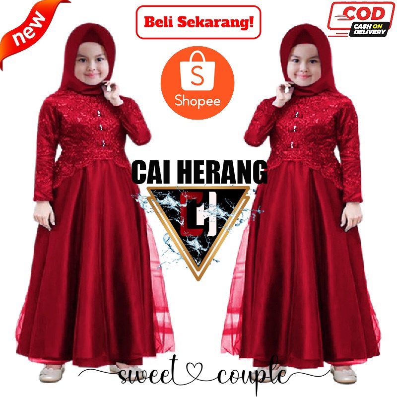 Pakaian Anak Perempuan Usia 5-12 tahun Muslim Baju Gamis Pesta Model Brokat Dress Model Gamis Motif Brokat Gaun Pesta Motif Brokat Baju Kondangan Couple ibu dan anak Motif Brokat Modern Baju Lebaran Terbaru 2022