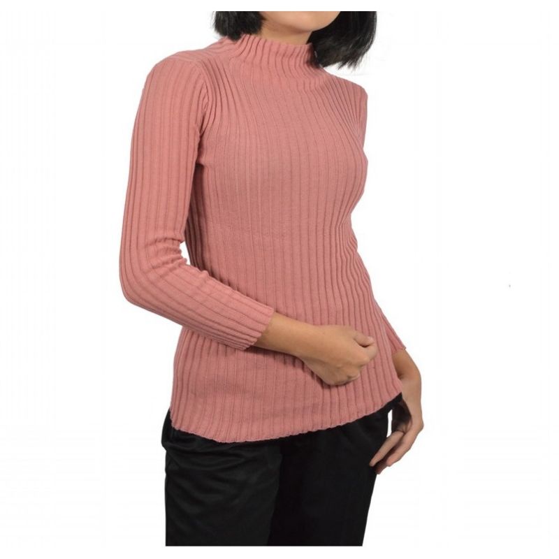 DAISY SALUR CURLY  INER RAJUT KNIT TURTLENECK POLOS WANITA