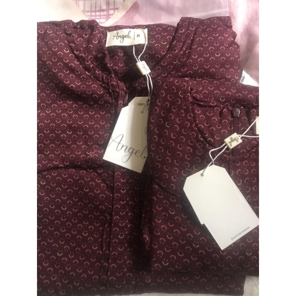 LITTLE BELLA SMILEY MAROON 2-4Y BY ATELIER ANGELINA BELLA DRESS SMILEY MAROON M AA BURGUNDY
