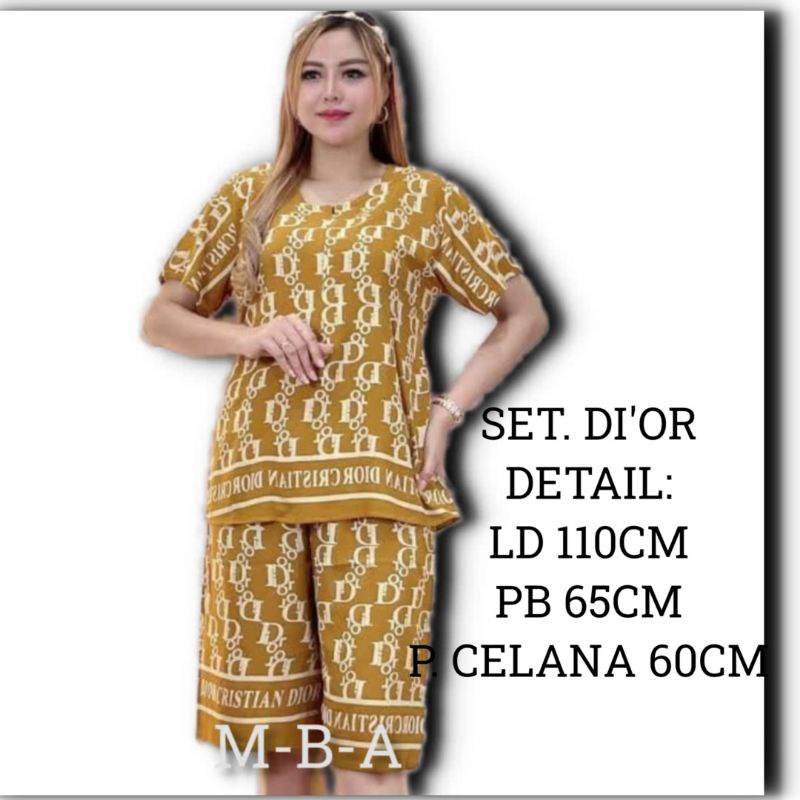 BAJU TIDUR SETELAN WANITA HOTPANT  BRANDED KEKINIAN  MOTIF DIOR TERBARU LIMITID EDITIONS AKAN VIRAL DAN TERLARIS DI INDONESIA BUSUI  RESELETING DEPAN