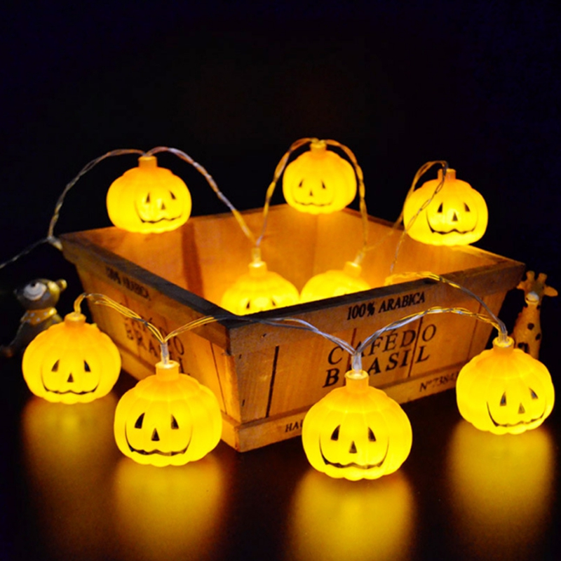 Lampu String Led 1m / 2.9m Bentuk Labu Halloween Tenaga Baterai Untuk Dekorasi Pesta Natal