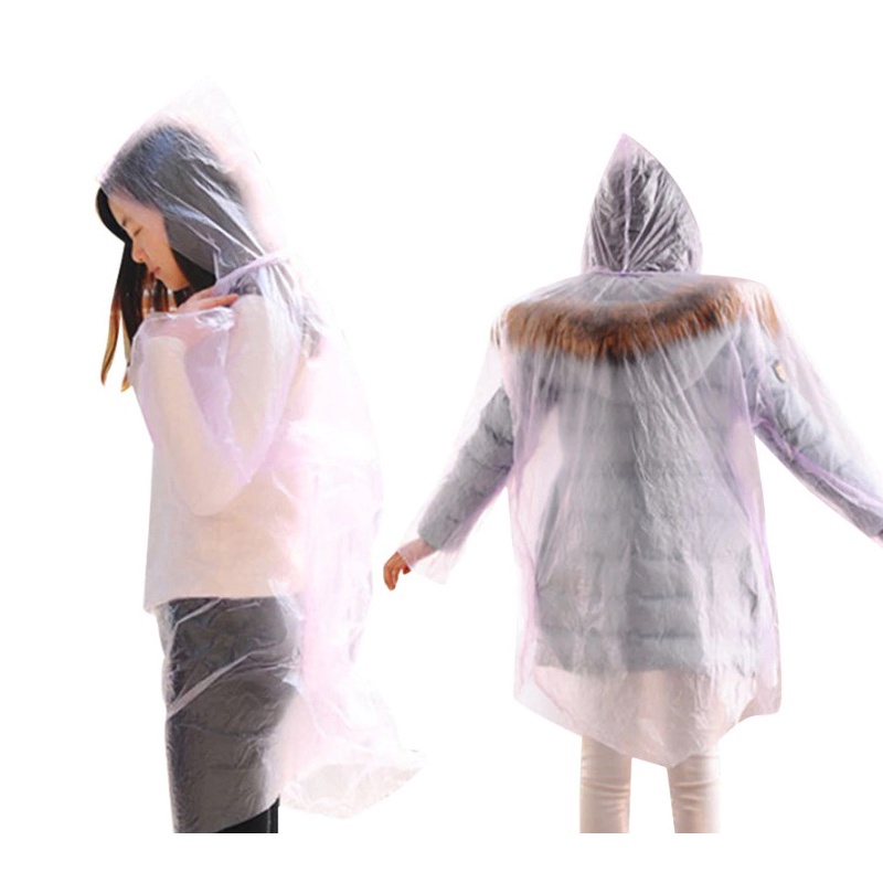 Jas Hujan Sekali Pakai Plastik Ponco Disposable Baju Raincoat - INDOGROSIR
