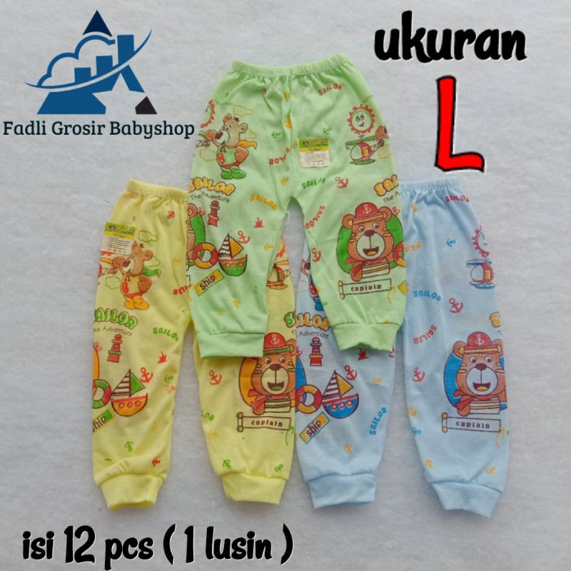 Celana Bayi Sablon Ukuran L Isi (12 pcs) Terbaru