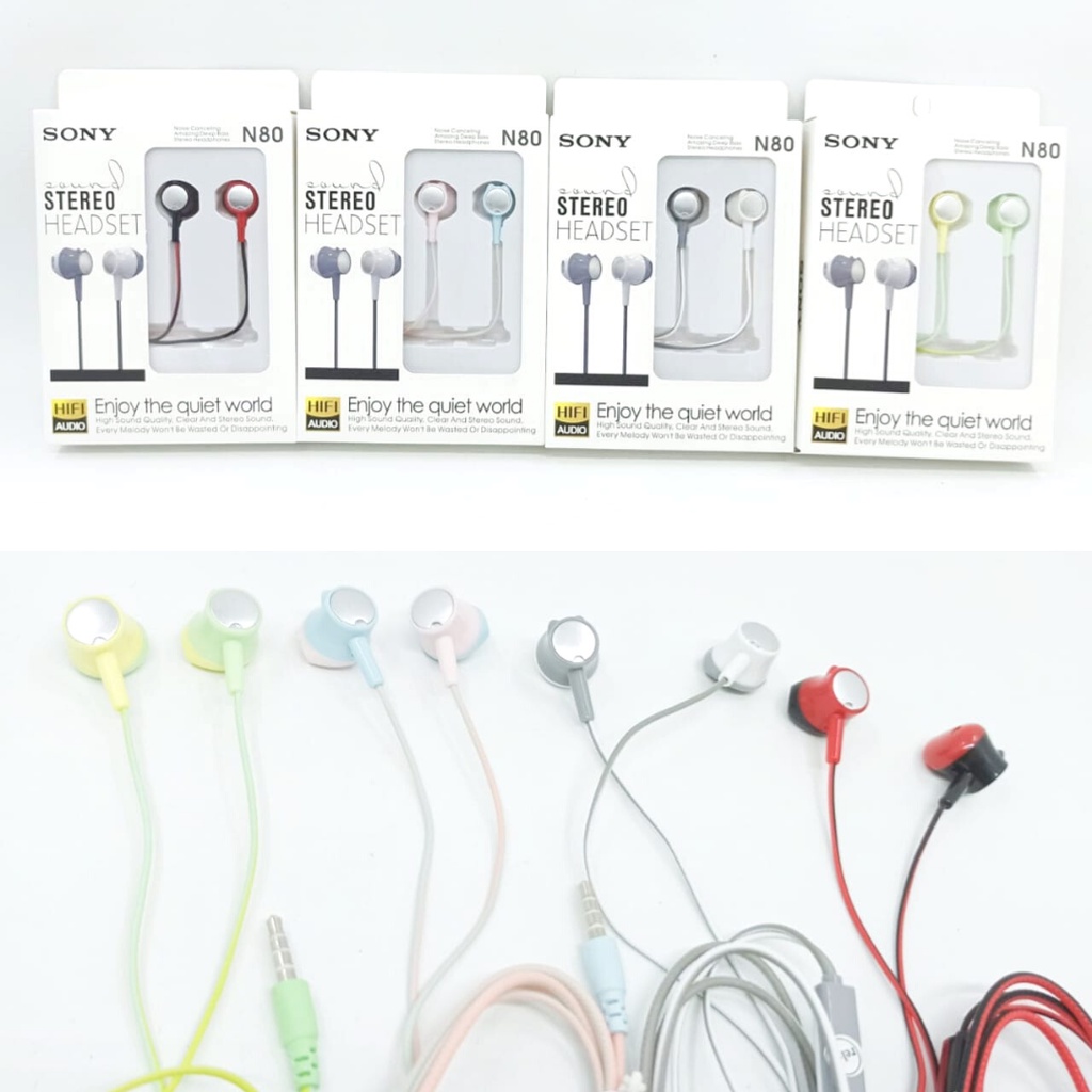 Headset Sony SK-N80 Stereo Earphone Handsfree Super Bass