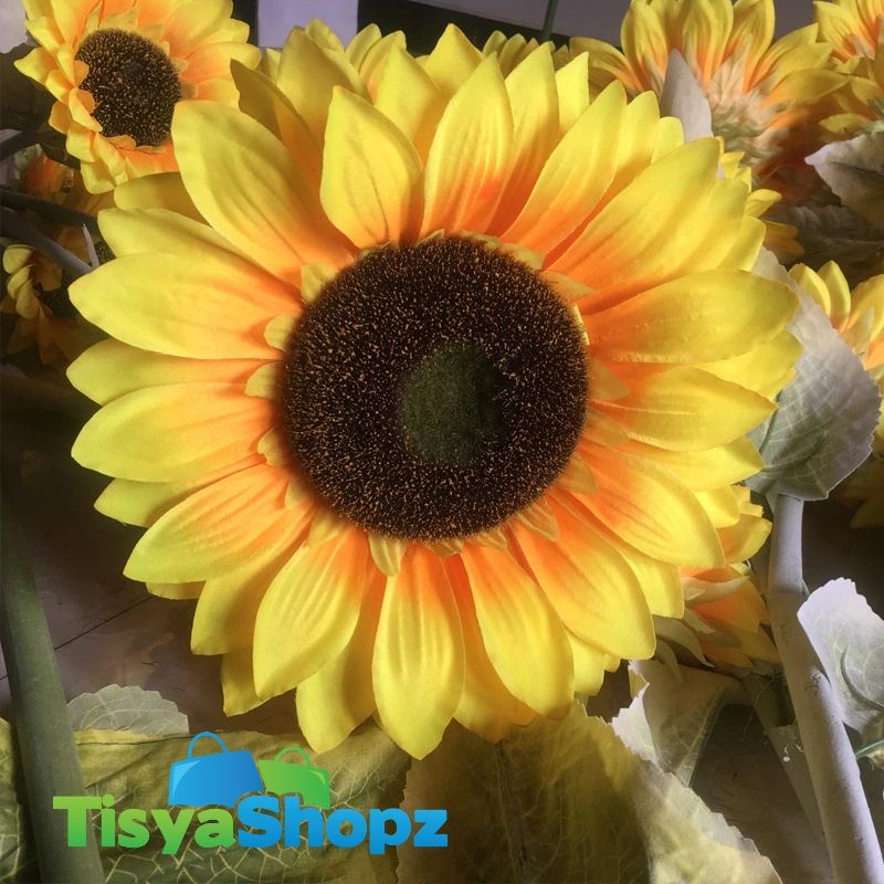 Matahari Jumbo Sunflower Bunga Plastik ( Tanpa Pot)