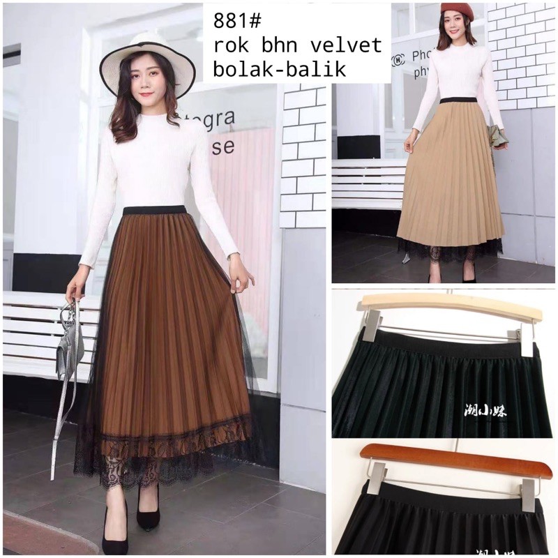ROK VELVET TUTU BOLAK BALIK IMPORT
